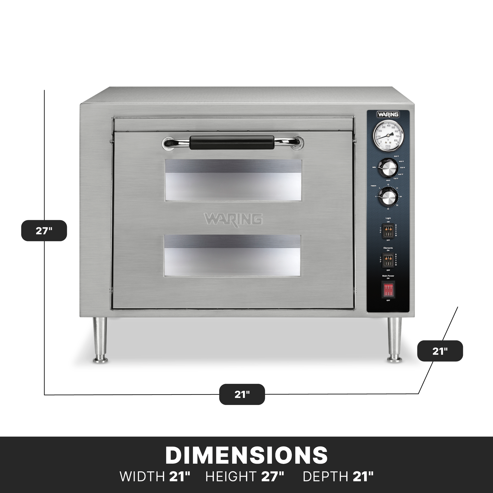 18" Double-Deck Pizza Oven, Single Chamber